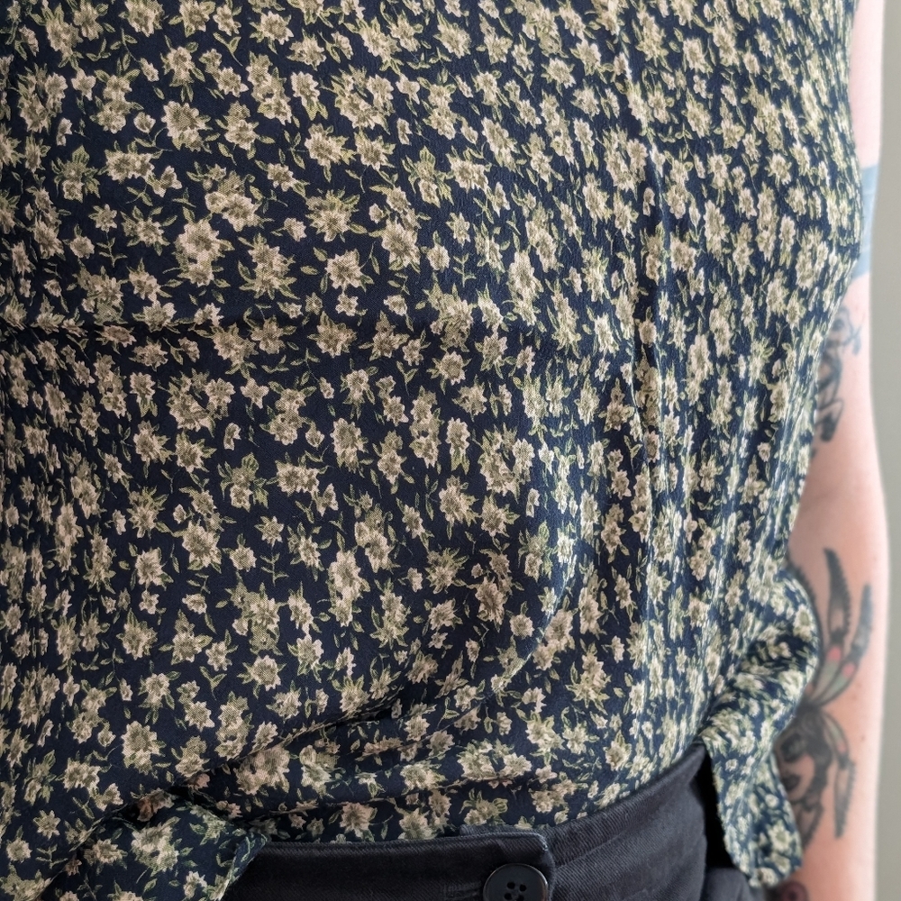 Floral Patterned Tank Dress Shirt